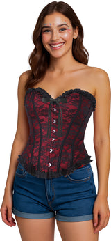 Corset Bordeaux Femme – Halloween et Soirée Costumée