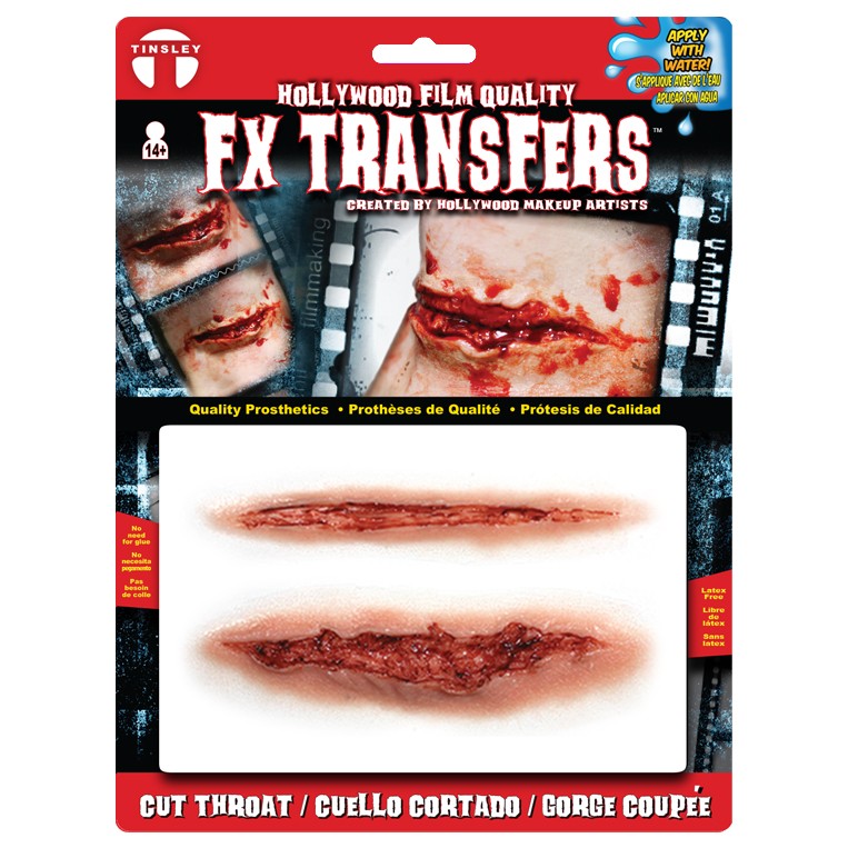 Transfert 3D Gorge Tranchée – Maquillage Effet Spécial Halloween