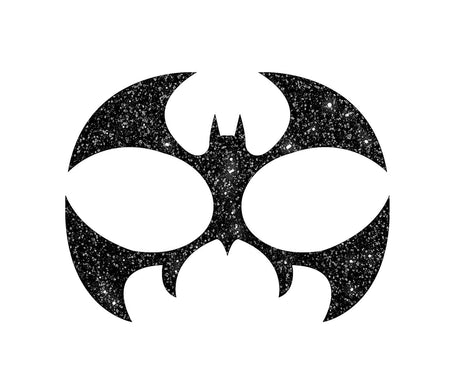 Glitter Face Chauve-Souris Noire – Bijou de Visage Halloween
