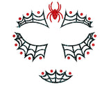 Glitter Face Araignée Noire et Rouge – Bijou de Visage Halloween