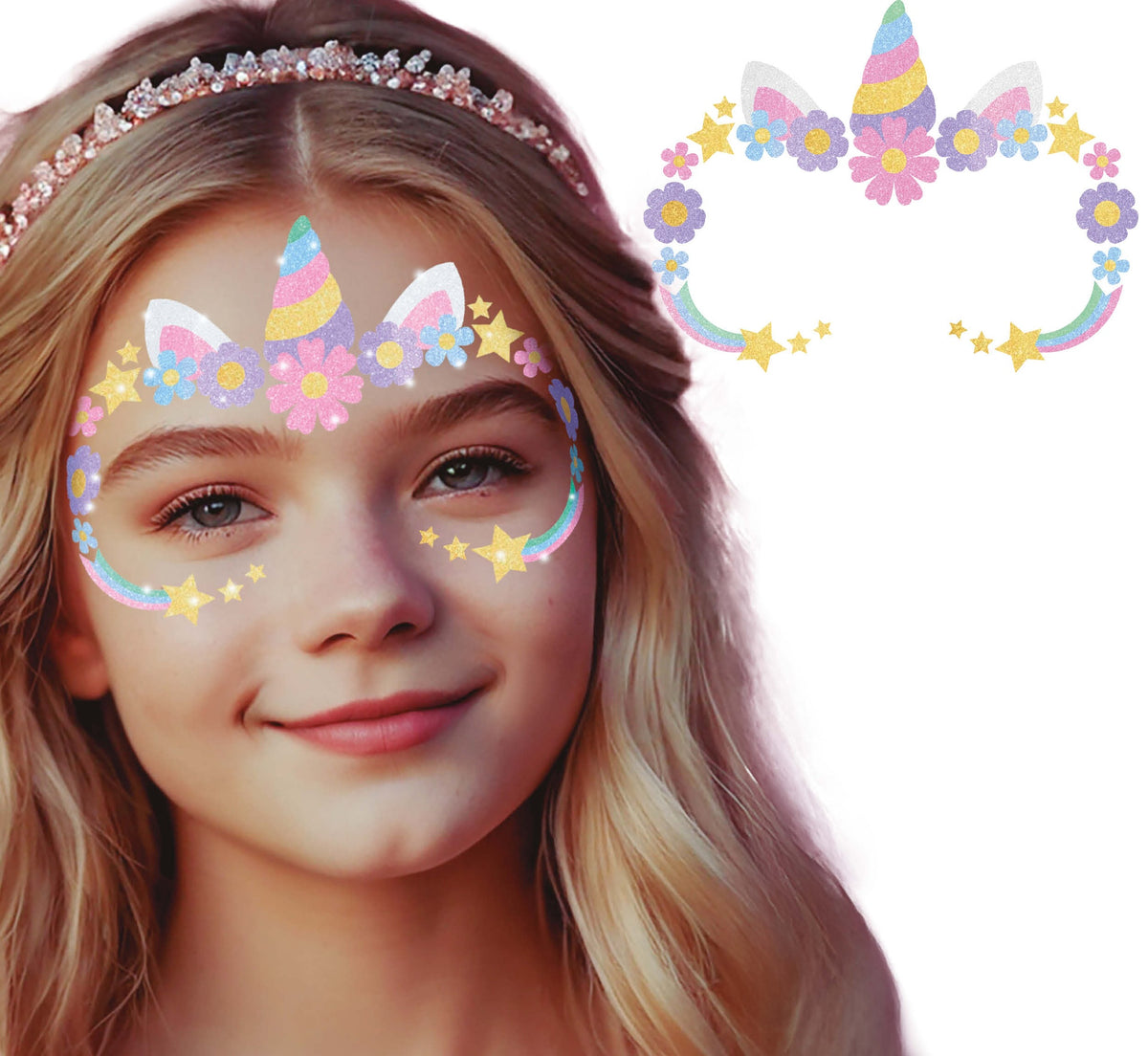 Glitter Face Licorne – Bijou de Visage Anniversaire et Carnaval