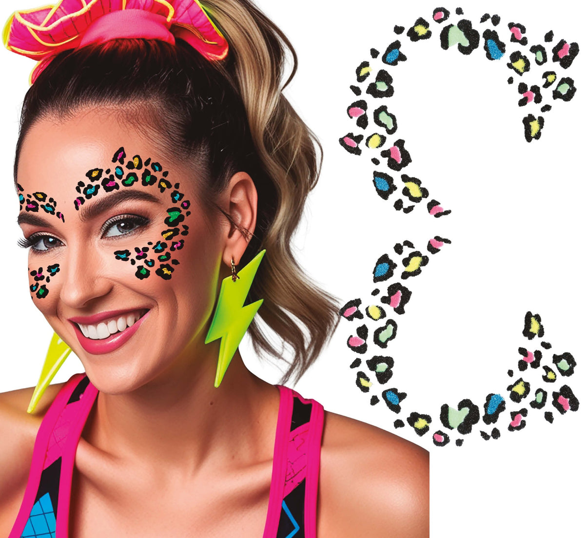 Glitter Face Léopard à Paillettes – Bijou de Visage Disco et Soirée
