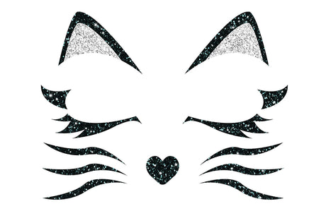 Glitter Face Chat Noir – Bijou de Visage Halloween