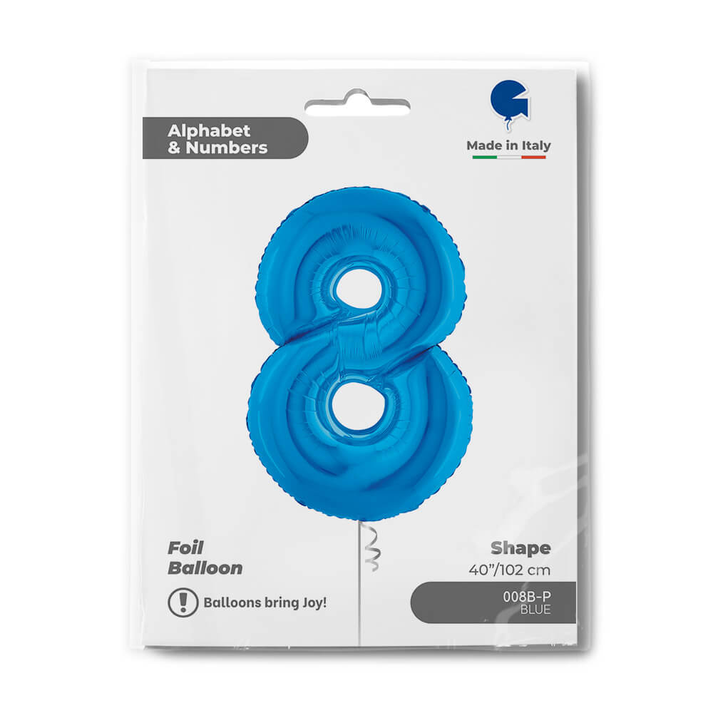 Ballon chiffre bleu - 40" - Gonflage Hélium en boutique