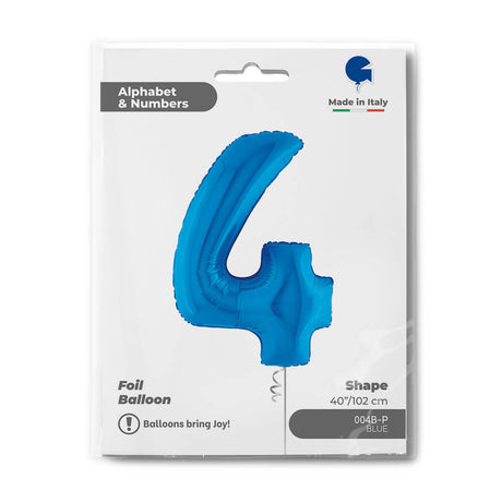 Ballon chiffre bleu - 40" - Gonflage Hélium en boutique