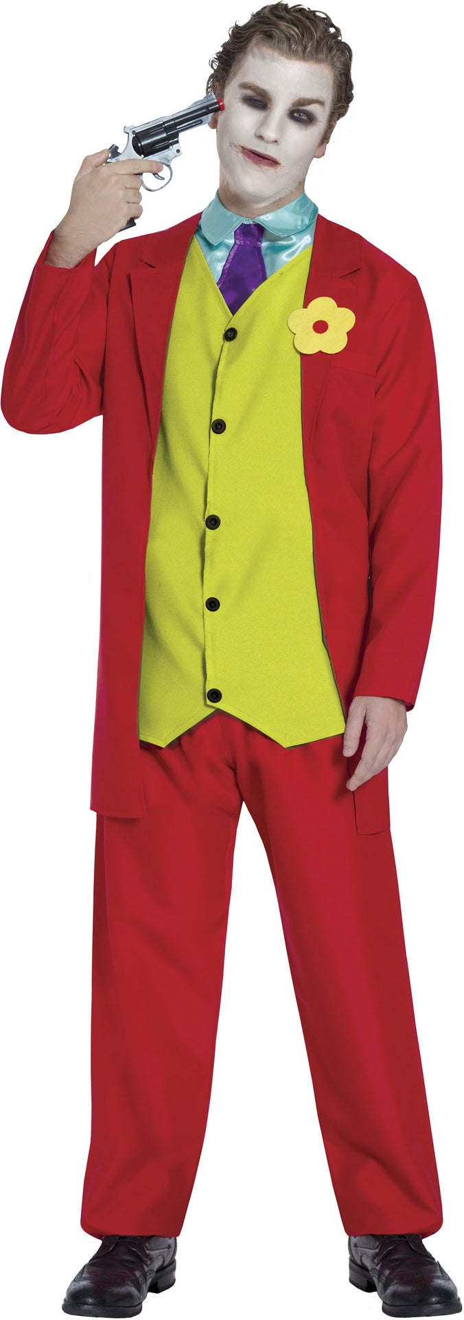 Déguisement Monsieur Sourire Costume Rouge et Jaune Adulte Homme – Halloween