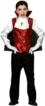 Déguisement Dracula Vampire Rouge Enfant Garçon 7-9 Ans – Halloween
