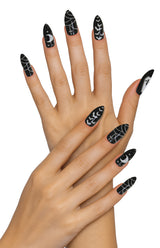 Faux Ongles Vampire avec Colle – Halloween