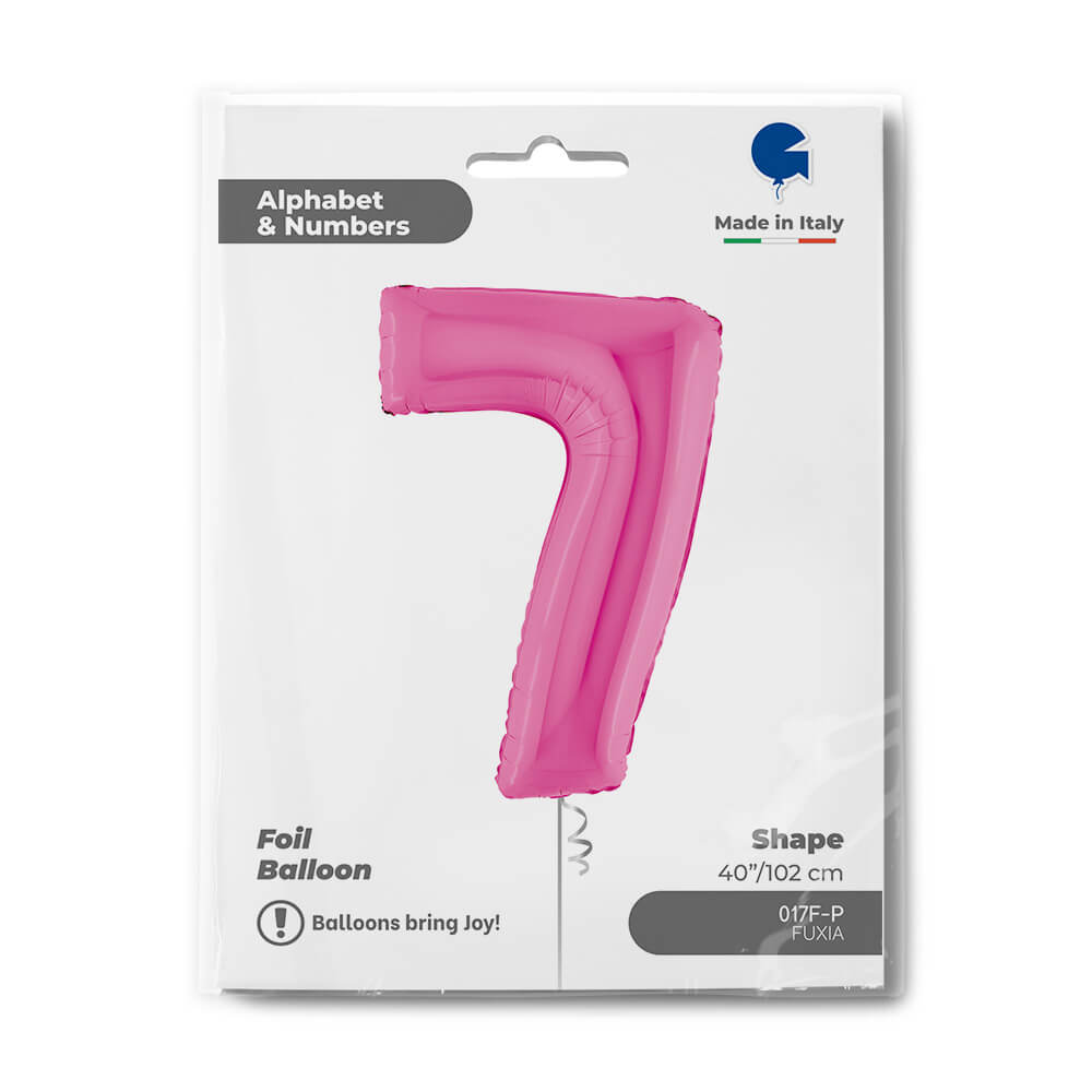Ballon chiffre - Fuchsia holographique - 40" - Gonflage Hélium en boutique