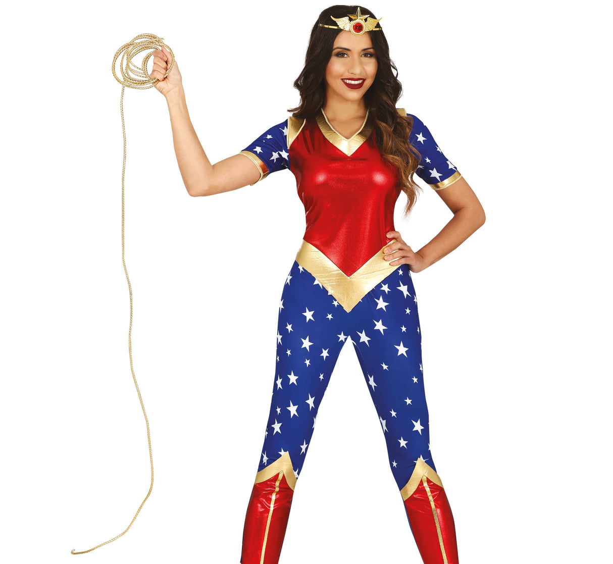 Lasso doré en polyester - 200 cm - accessoire festif