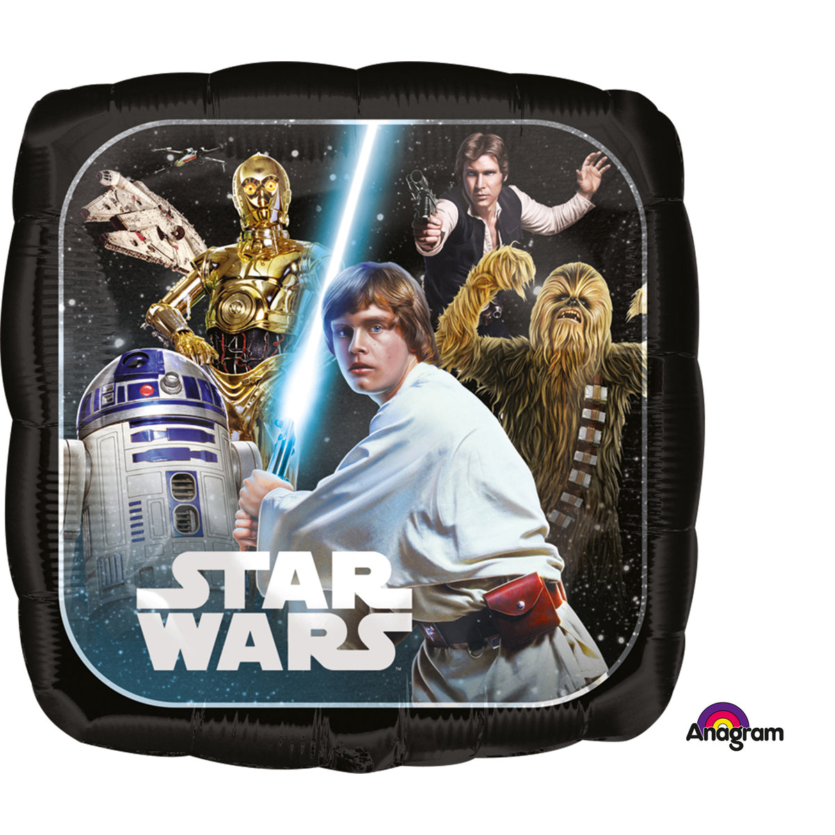 Ballon Hélium Carré Star Wars 43 cm – Anniversaire Fan de Saga