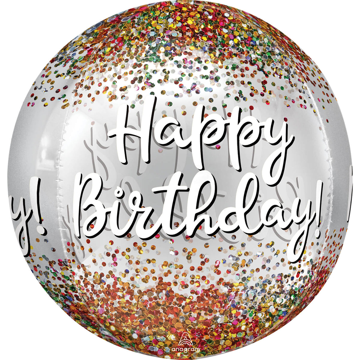 Ballon Hélium Sphère Transparente Confettis Happy Birthday – Anniversaire