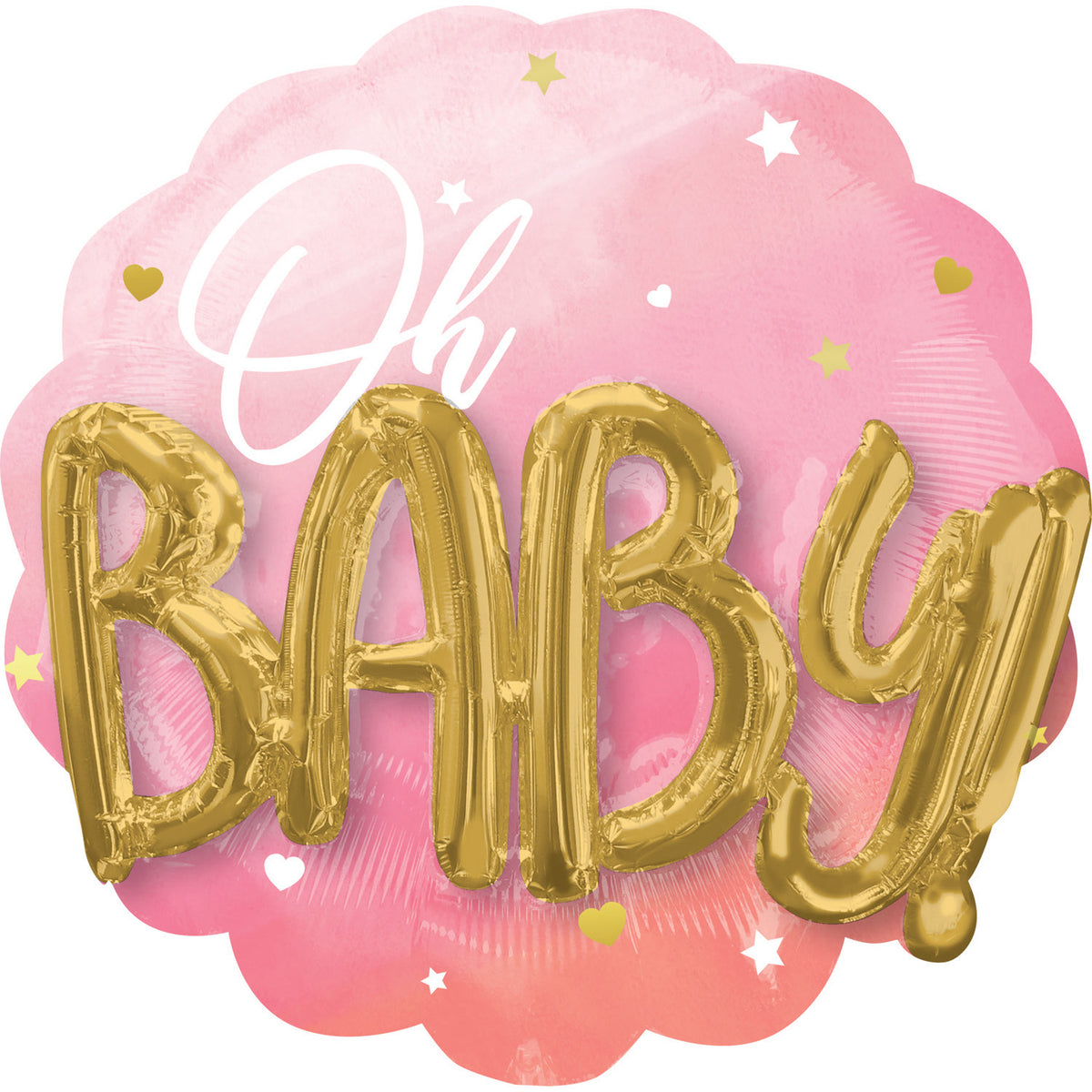 Ballon Hélium Oh Baby Rose Naissance Fille – Baby Shower