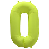 Ballon Chiffre Néon Jaune de 0 à 9 – Anniversaire et Soirée Fluo
