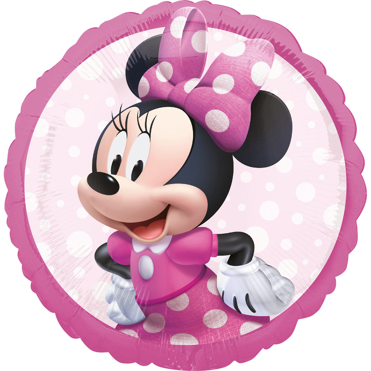 Ballon Hélium Rond Minnie Mouse Rose à Pois – Anniversaire Fille