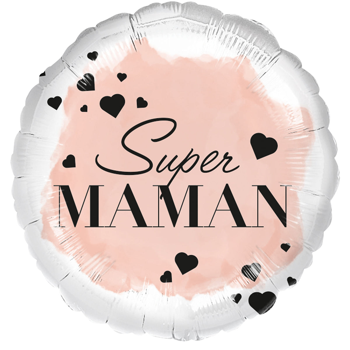 Ballon Hélium Rond Super Maman Rose et Blanc – Fête des Mères