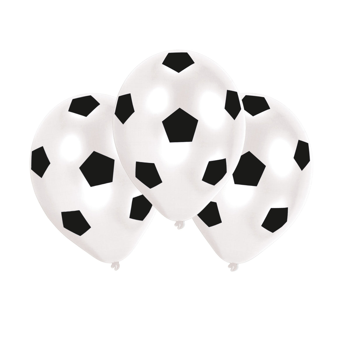Ballons Football Blancs Imprimés x6 – Anniversaire Sport et Coupe