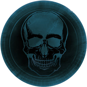 Assiettes Tête de Mort Halloween x8 23 cm – Soirée Horreur