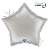 Ballon Étoile Holographique Arc-en-ciel Platine 18" – Gonflage Hélium en boutique