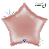 Ballon Étoile Holographique Arc-en-ciel Platine 18" – Gonflage Hélium en boutique
