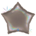 Ballon Étoile Holographique Arc-en-ciel Platine 18" – Gonflage Hélium en boutique