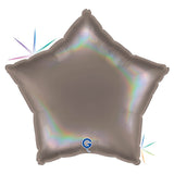 Ballon Étoile Holographique Arc-en-ciel Platine 18" – Gonflage Hélium en boutique