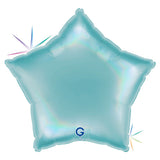 Ballon Étoile Holographique Arc-en-ciel Platine 18" – Gonflage Hélium en boutique