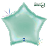 Ballon Étoile Holographique Arc-en-ciel Platine 18" – Gonflage Hélium en boutique