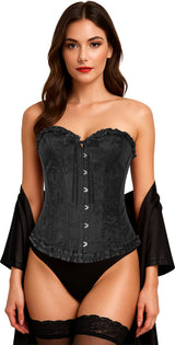 Corset Relief Noir Adulte – Marquise et Soirée Costumée