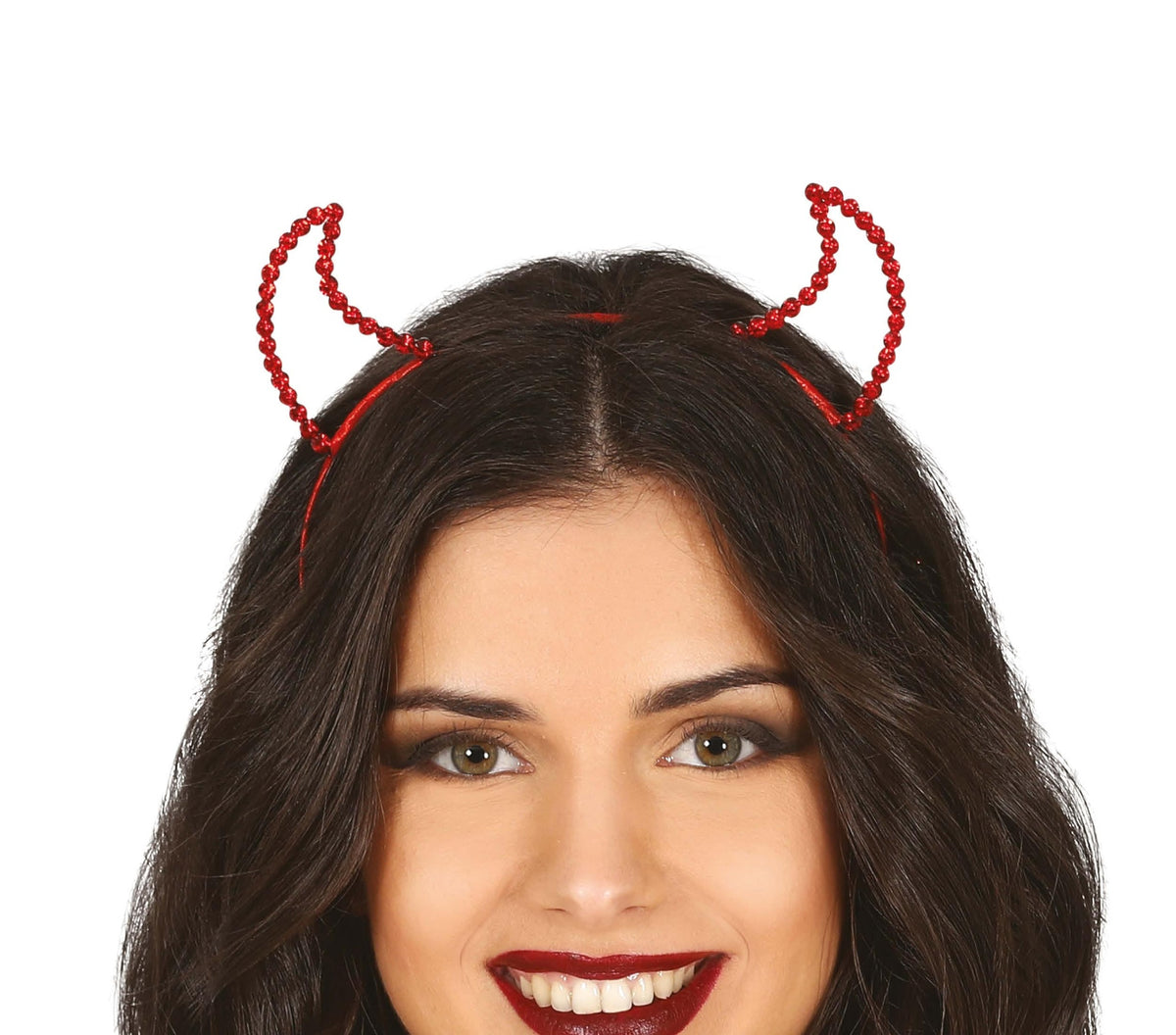 Serre-tête Démon Métallisé Rouge Adulte – Déguisement Halloween