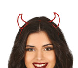 Serre-tête Démon Métallisé Rouge Adulte – Déguisement Halloween