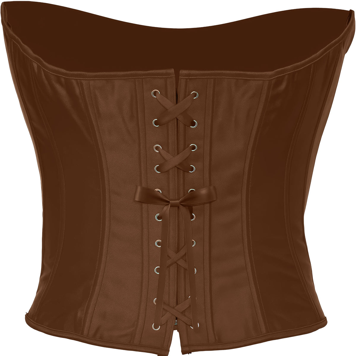 Corset Lisse Marron Adulte – Halloween et Soirée Costumée