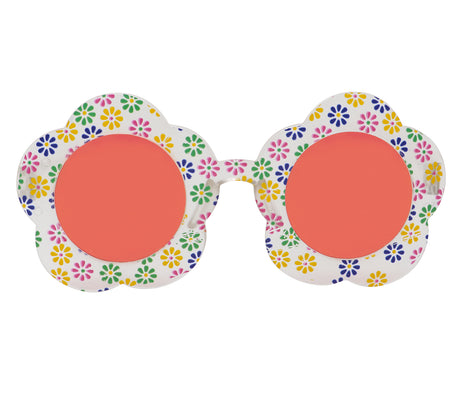 Lunettes fleurs multicolores en PVC - style hippie festif