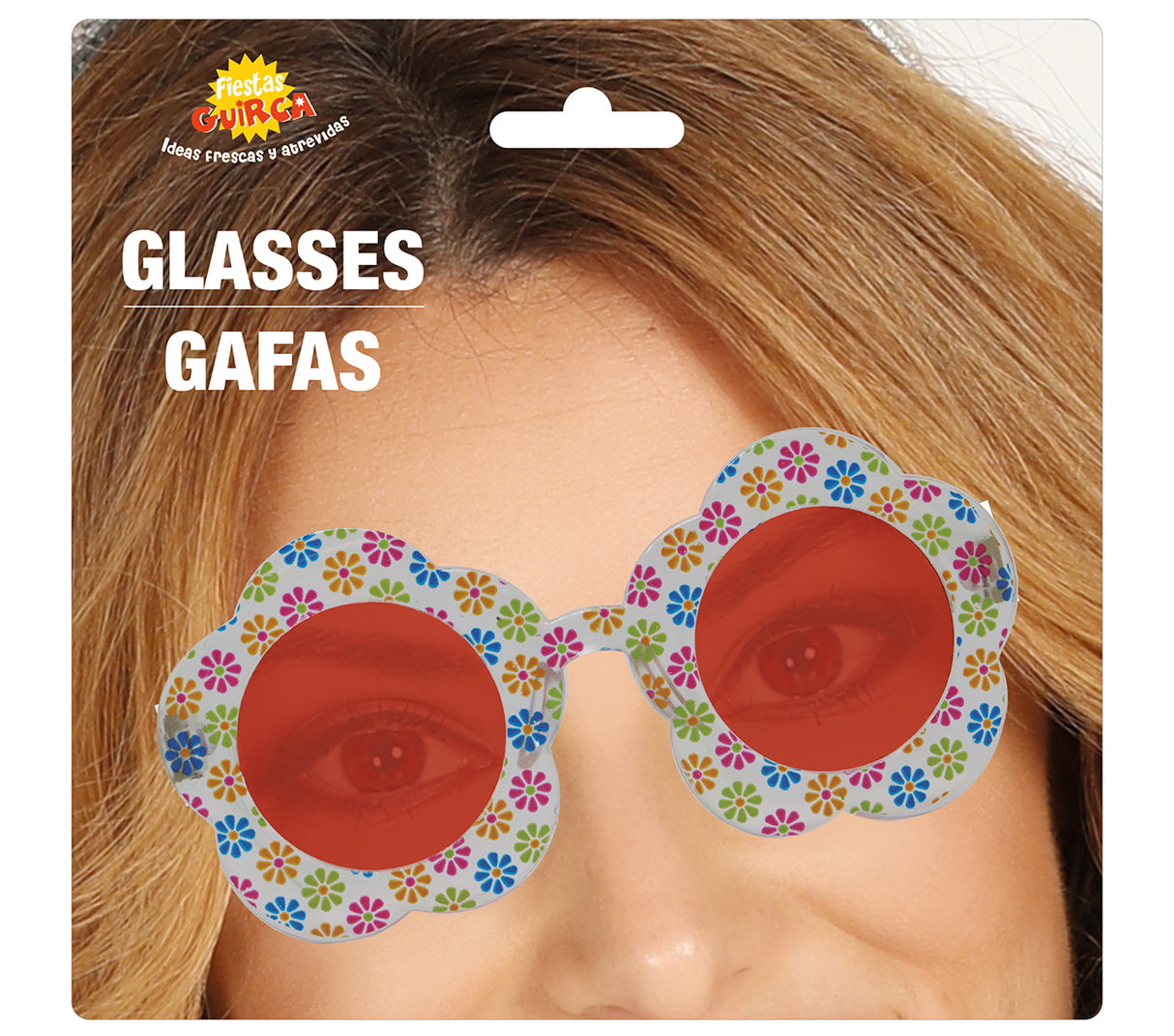 Multicolored PVC flower glasses - festive hippie style