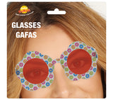 Multicolored PVC flower glasses - festive hippie style