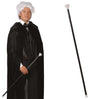 Black PVC dandy cane 80 cm for costumes, ideal accessory for bandit and musketeer outfits from the 19th century.