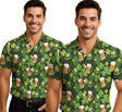 Men's St. Patrick's Day green polyester shirt, adult size large 52-54, festive holiday apparel.