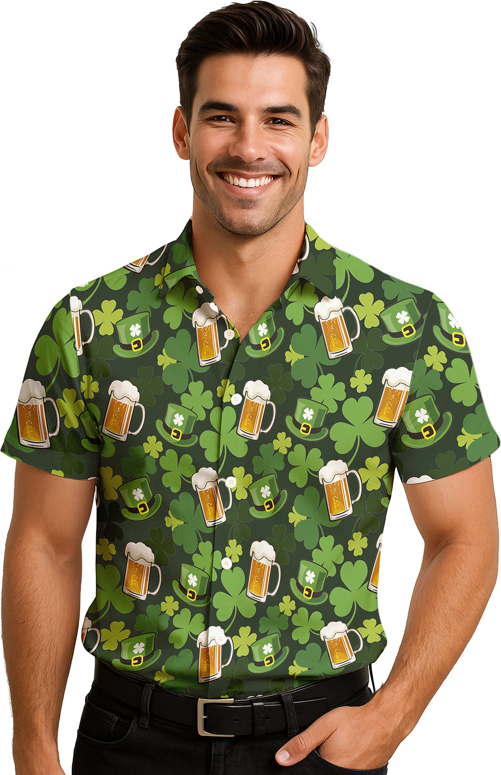Adult green St. Patrick's Day shirt in polyester
