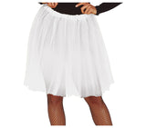 White polyester adult women's tutu, 60 cm length, dance accessory, ideal for costumes and performances.