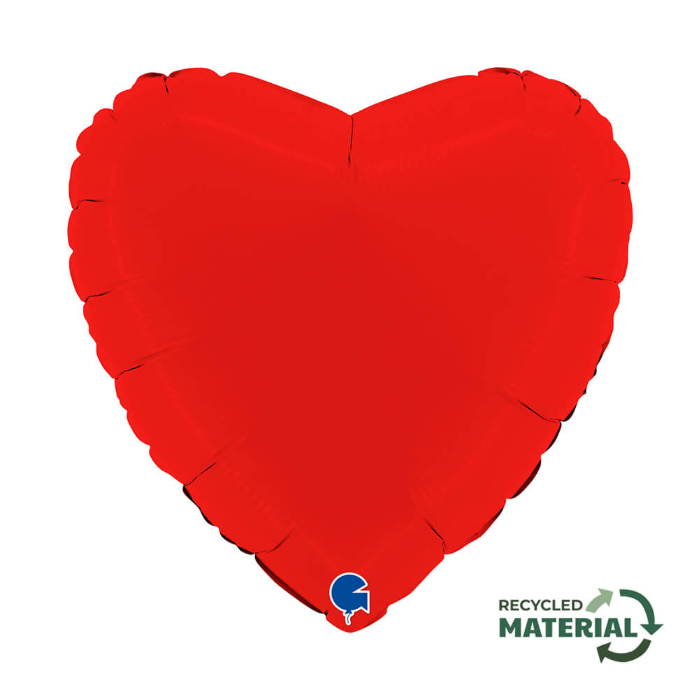 Ballon cœur mat - 14" - Gonflage Hélium en boutique