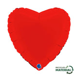 Ballon cœur mat - 14" - Gonflage Hélium en boutique
