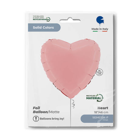 Ballon cœur mat - 14" - Gonflage Hélium en boutique