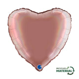 Ballon cœur - Effet holographique arc-en-ciel - 36 cm - Gonflage Hélium en boutique