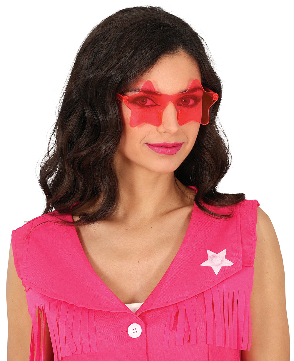 Pink star PVC glasses - Adult