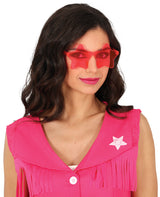 Pink star PVC glasses - Adult