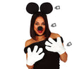 Black and white polyester mouse-themed accessory set for unisex adults.