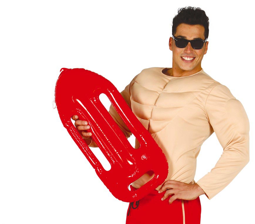 Red PVC inflatable lifebuoy 70 cm for water safety and sports accessories.