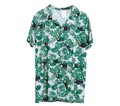 Chemise hawaïenne palmiers vert - adulte L - polyester