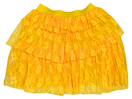 Jupe 80's jaune fluo en polyester - femme adulte