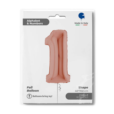 Ballon chiffre - Rose gold - 40" - Gonflage Hélium en boutique